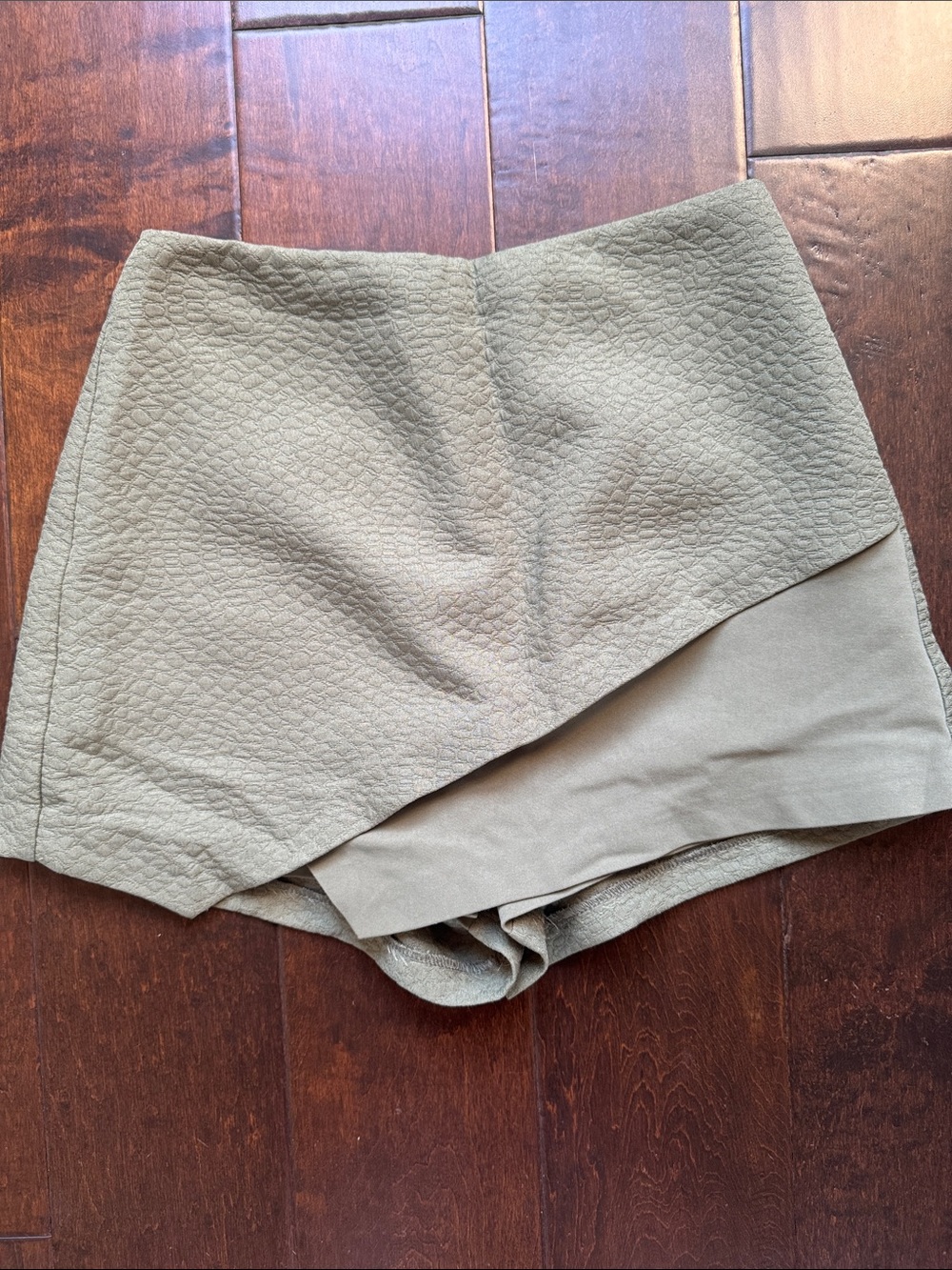 Topshop Olive Green Asymmetrical Skort